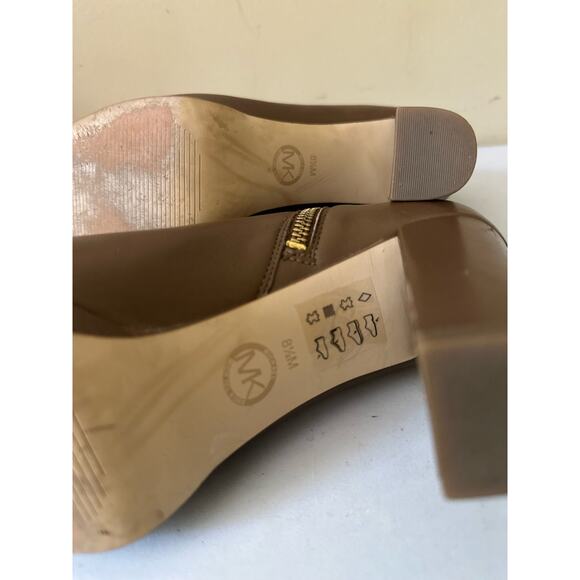 Michael Kors Boots Sammy Leather Platform Ankle Booties Brown Women's Size 8.5 - Picture 9 of 10